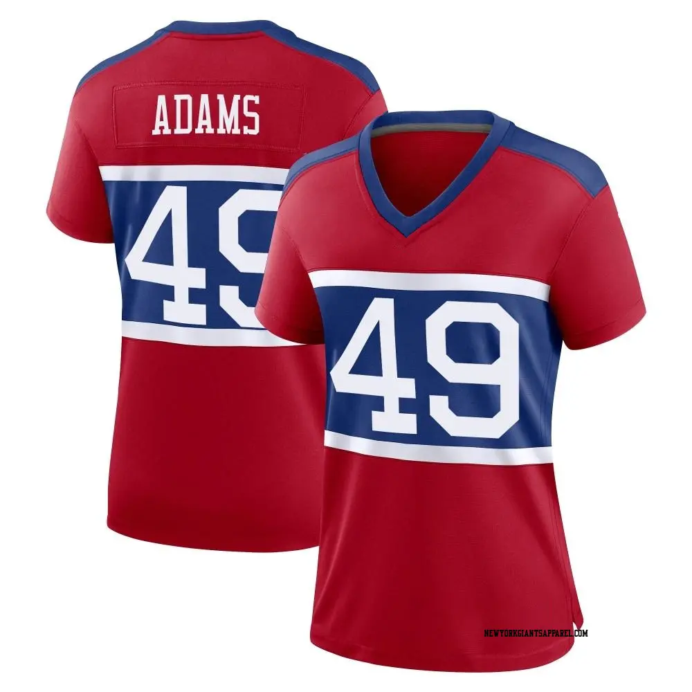 Game Red Women's Matthew Adams New York Giants Century Alternate Jersey