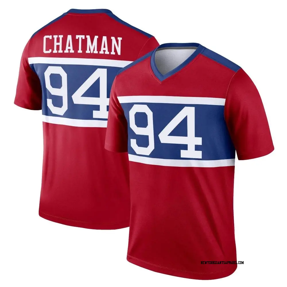 Legend Red Men's Elijah Chatman New York Giants Century Alternate Jersey