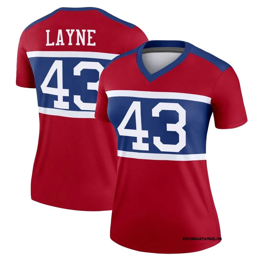 Legend Red Women's Raheem Layne New York Giants Century Alternate Jersey