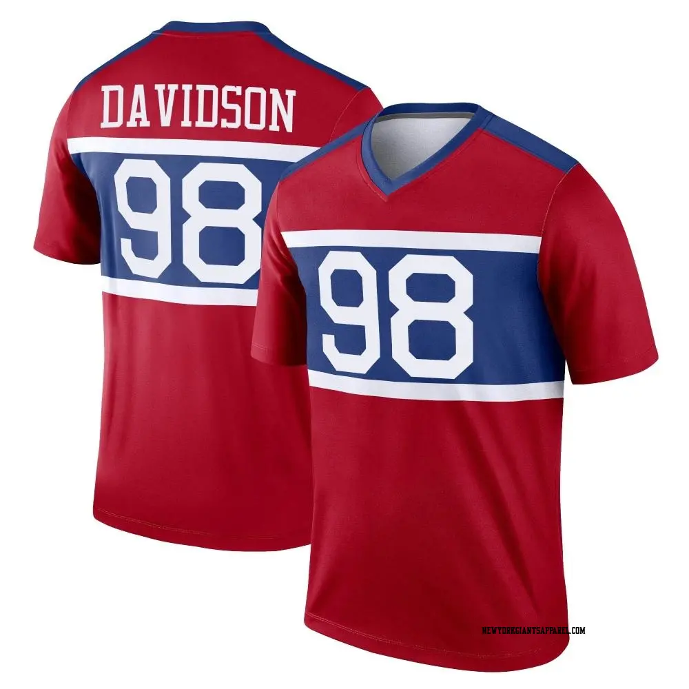 Legend Red Youth D.J. Davidson New York Giants Century Alternate Jersey