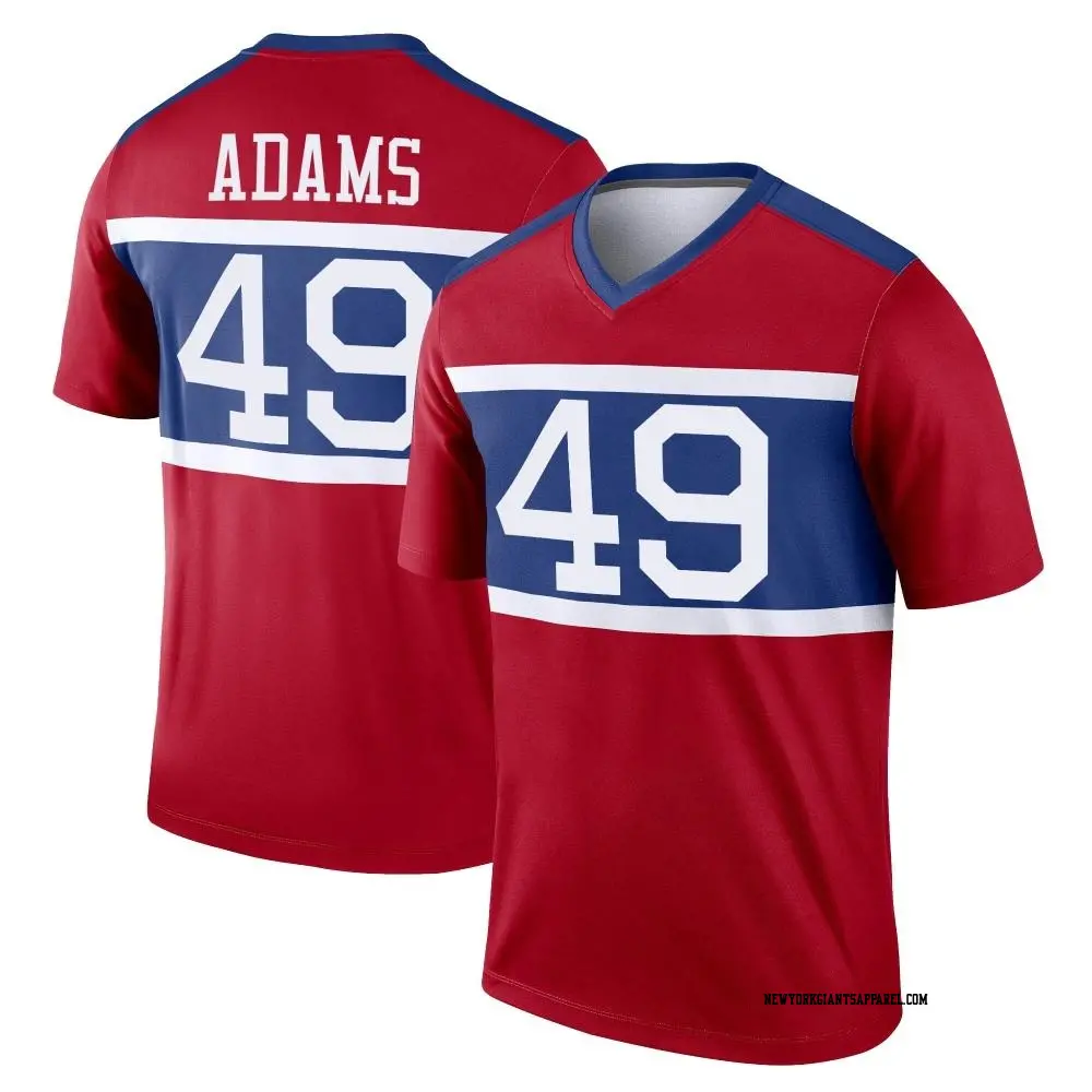 Legend Red Youth Matthew Adams New York Giants Century Alternate Jersey