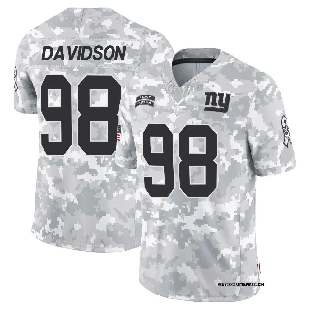 Limited Arctic Camo Men's D.J. Davidson New York Giants 2024 Salute to Service Jersey