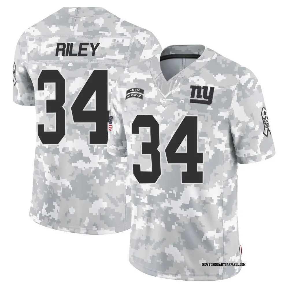 Limited Arctic Camo Men's Elijah Riley New York Giants 2024 Salute to Service Jersey