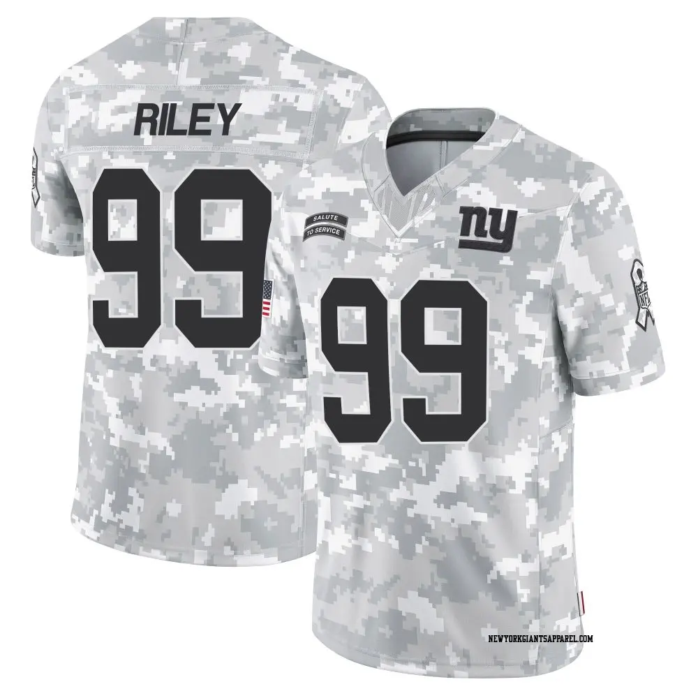 Limited Arctic Camo Men's Jordon Riley New York Giants 2024 Salute to Service Jersey