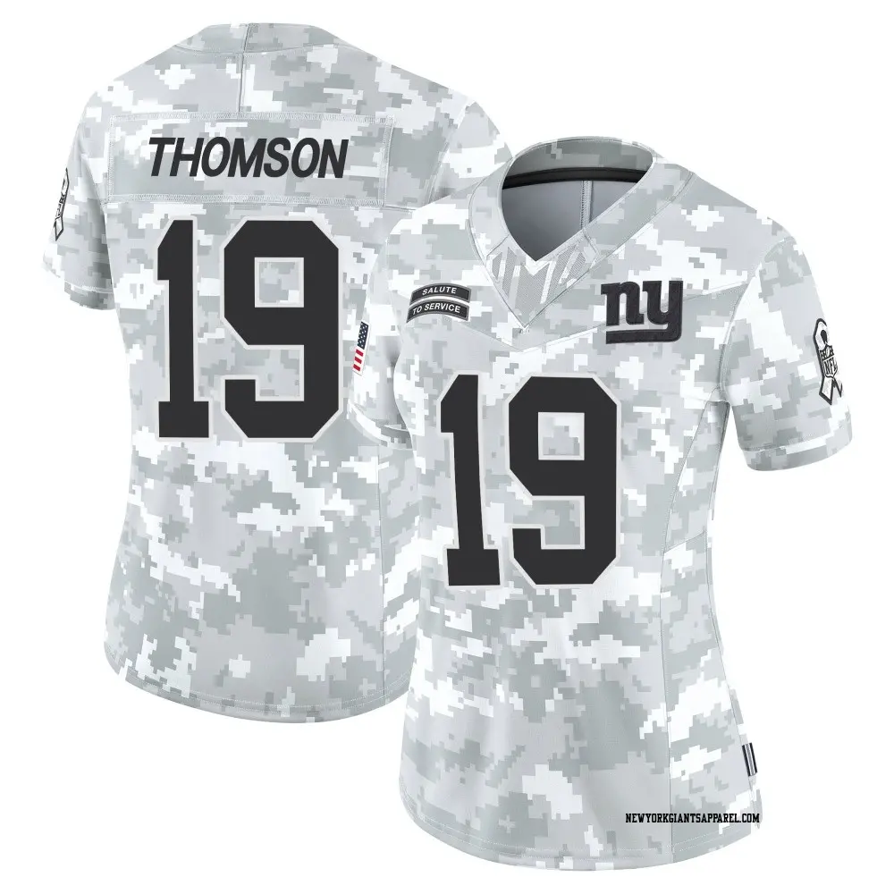 Limited Arctic Camo Women's Bobby Thomson New York Giants 2024 Salute to Service Jersey