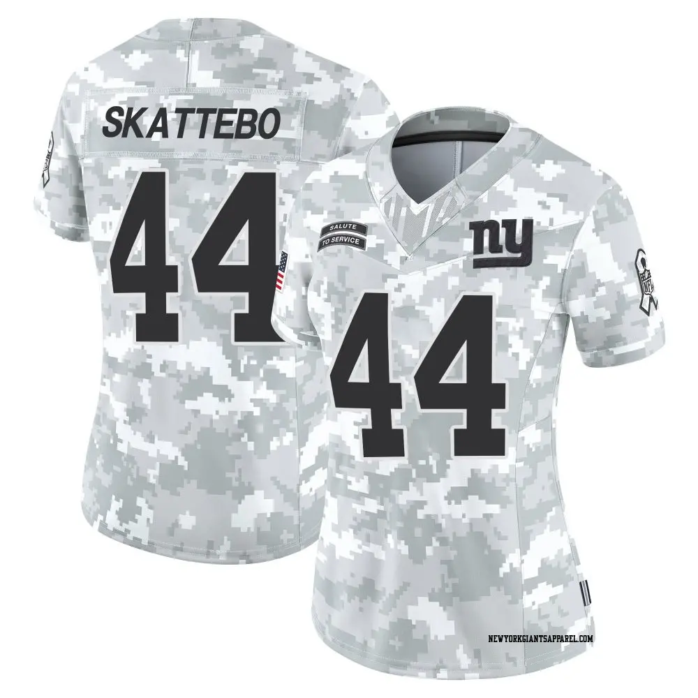 Limited Arctic Camo Women's Cam Skattebo New York Giants 2024 Salute to Service Jersey