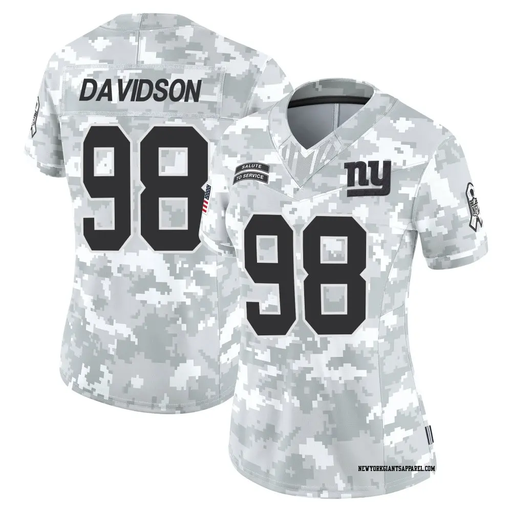 Limited Arctic Camo Women's D.J. Davidson New York Giants 2024 Salute to Service Jersey