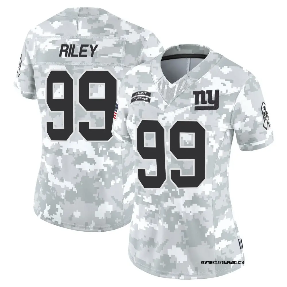 Limited Arctic Camo Women's Jordon Riley New York Giants 2024 Salute to Service Jersey