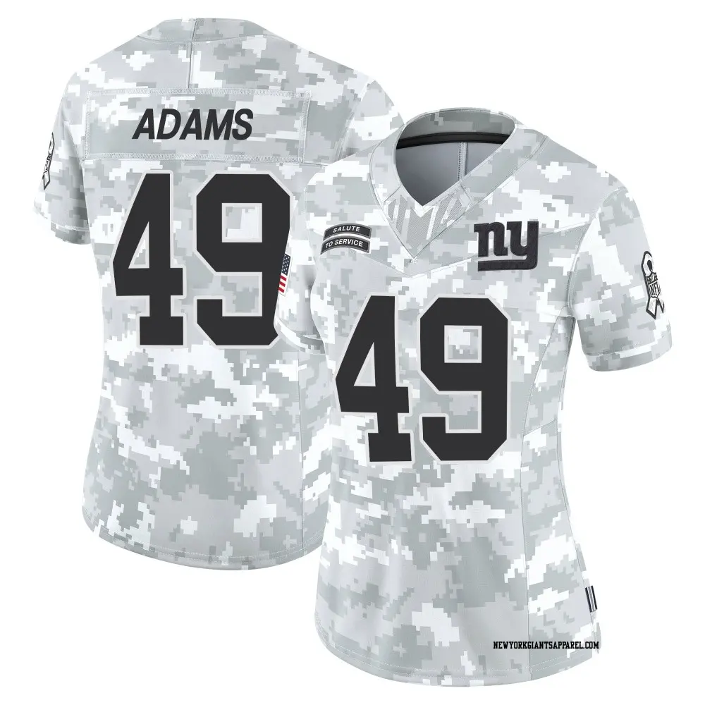 Limited Arctic Camo Women's Matthew Adams New York Giants 2024 Salute to Service Jersey