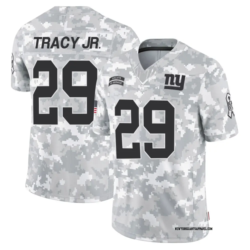 Limited Arctic Camo Youth Tyrone Tracy Jr. New York Giants 2024 Salute to Service Jersey