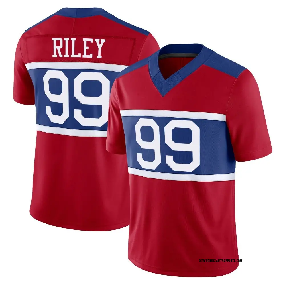 Limited Red Youth Jordon Riley New York Giants Century Alternate Vapor F.U.S.E. Jersey